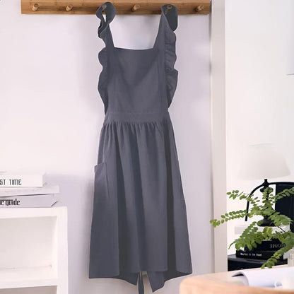 Floral Pattern Lace Kitchen Apron