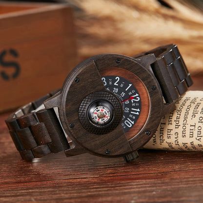 Exquisite Handmade Wood Mens Wristwatch