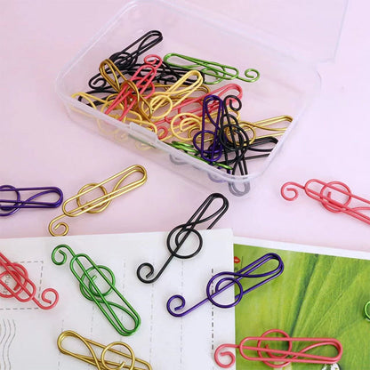 Colorful Metal Music Shaped Paperclips