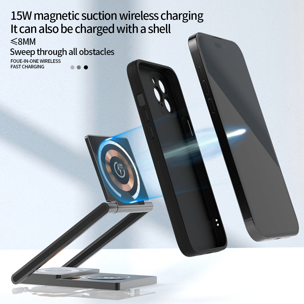 Compact 3 in 1 Wireless Fast Charging Pad