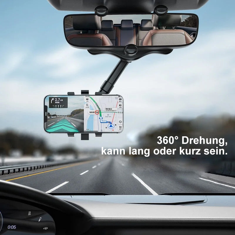 Universal Car Phone Mount Adjustable Rear View Mirror Holder