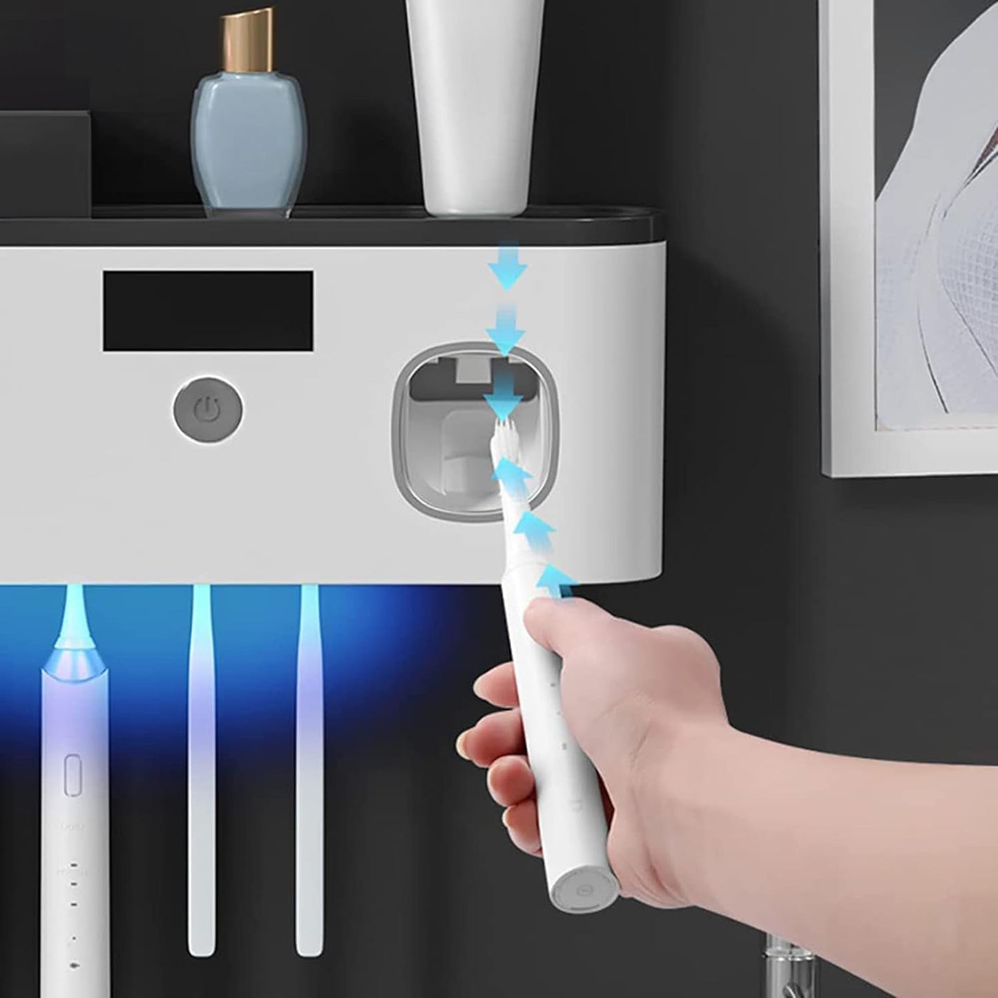 Clever UV Toothbrush Holder with Dispenser