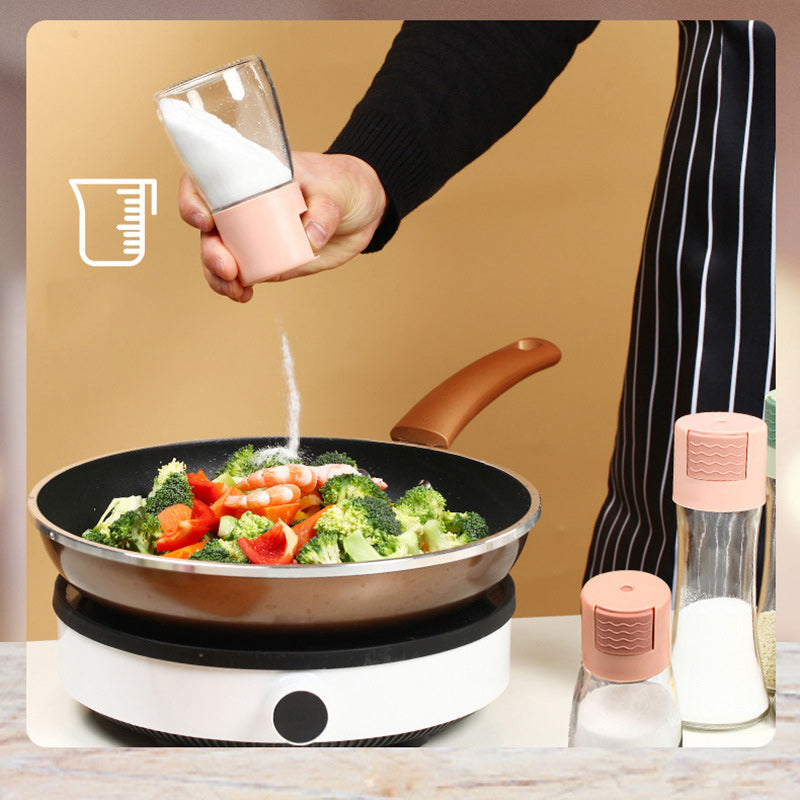 Small Clear Glass Spice Container for Kitchen