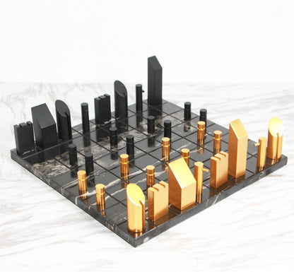Elegant Wood Marble Chess Board Set - Luxicro
