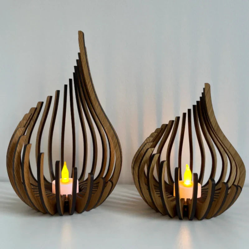 Clear Glass Candle Holder