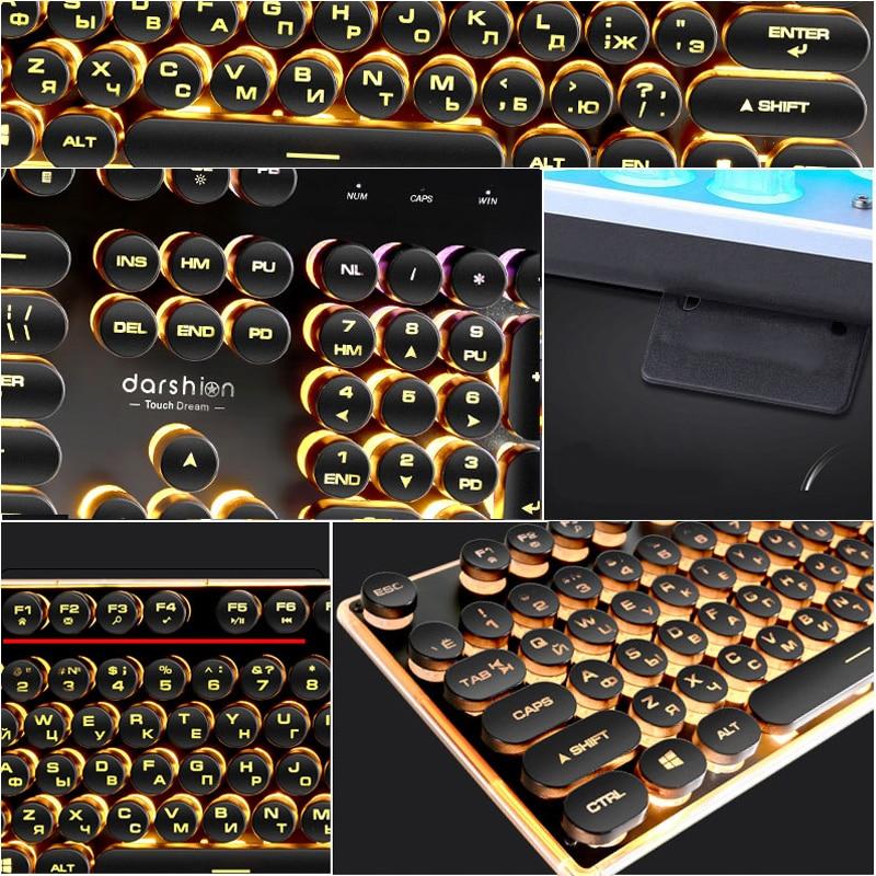 Vintage Round Backlit Keyboard Gaming Keycap Set