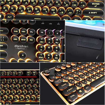 Vintage Round Backlit Keyboard Gaming Keycap Set