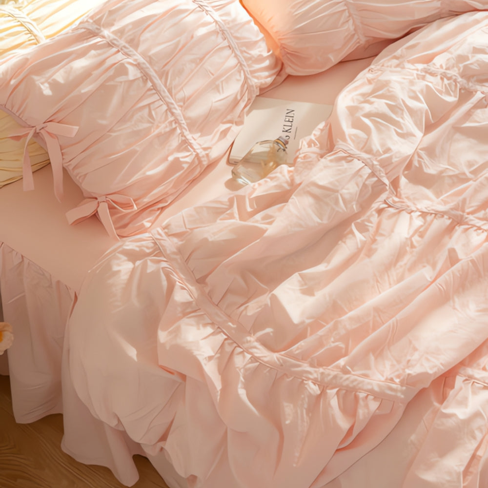 Romantic Ruffle Lace Bed Set | 4 Piece Comforter
