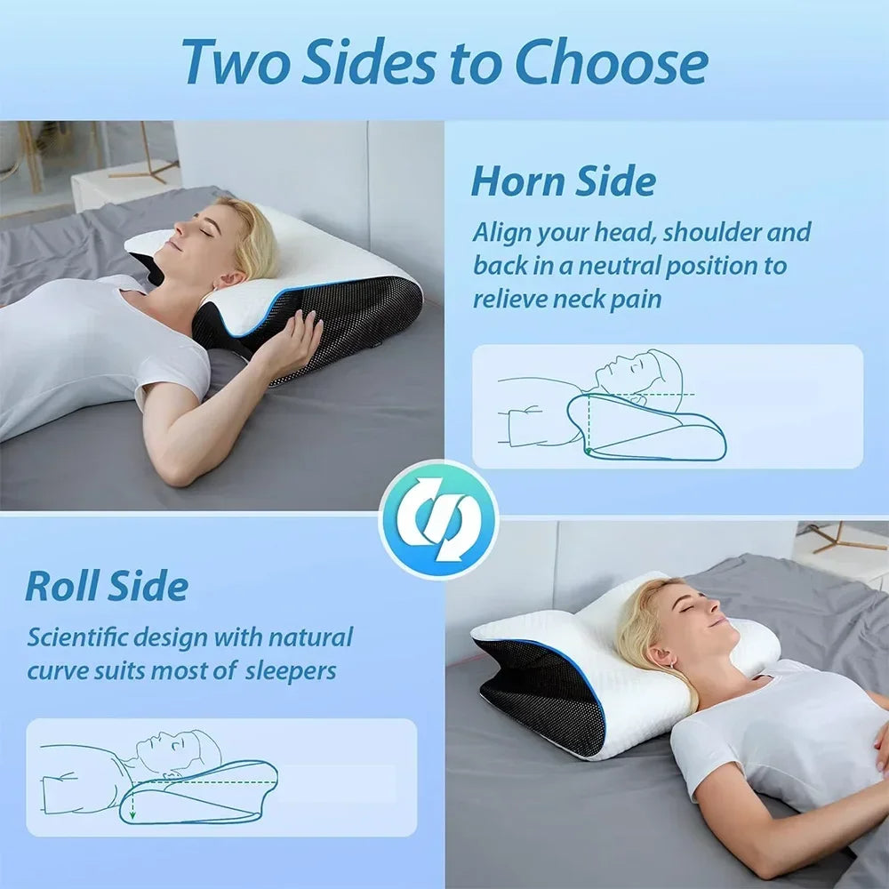 Contoured Neck Pillow For Back Support And Relief