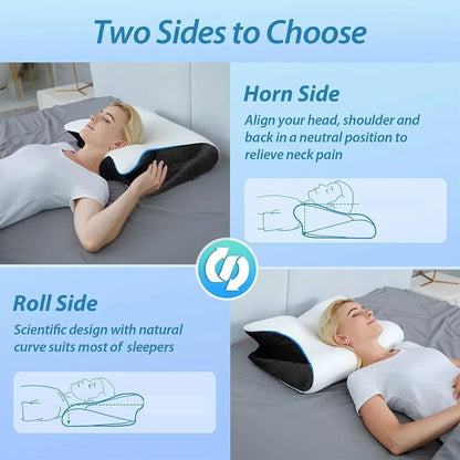 Contoured Neck Pillow For Back Support And Relief