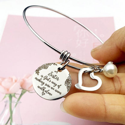Best Friend Sister Heart Bracelet