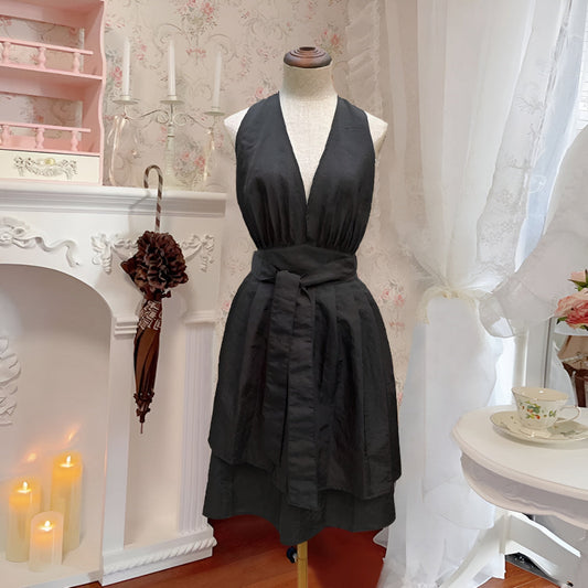 Adjustable Neck Black Waist Apron - Luxicro