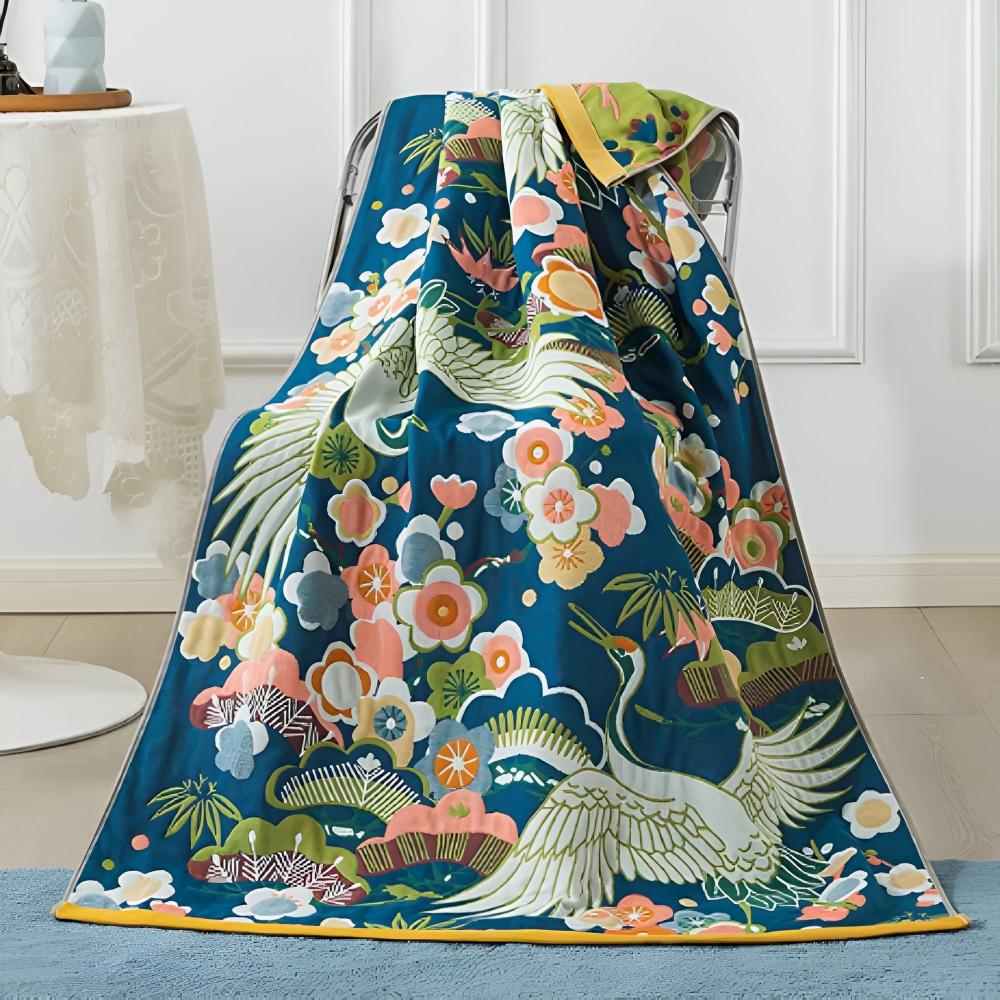 Colorful Floral Absorbent Bath Towel - Luxicro