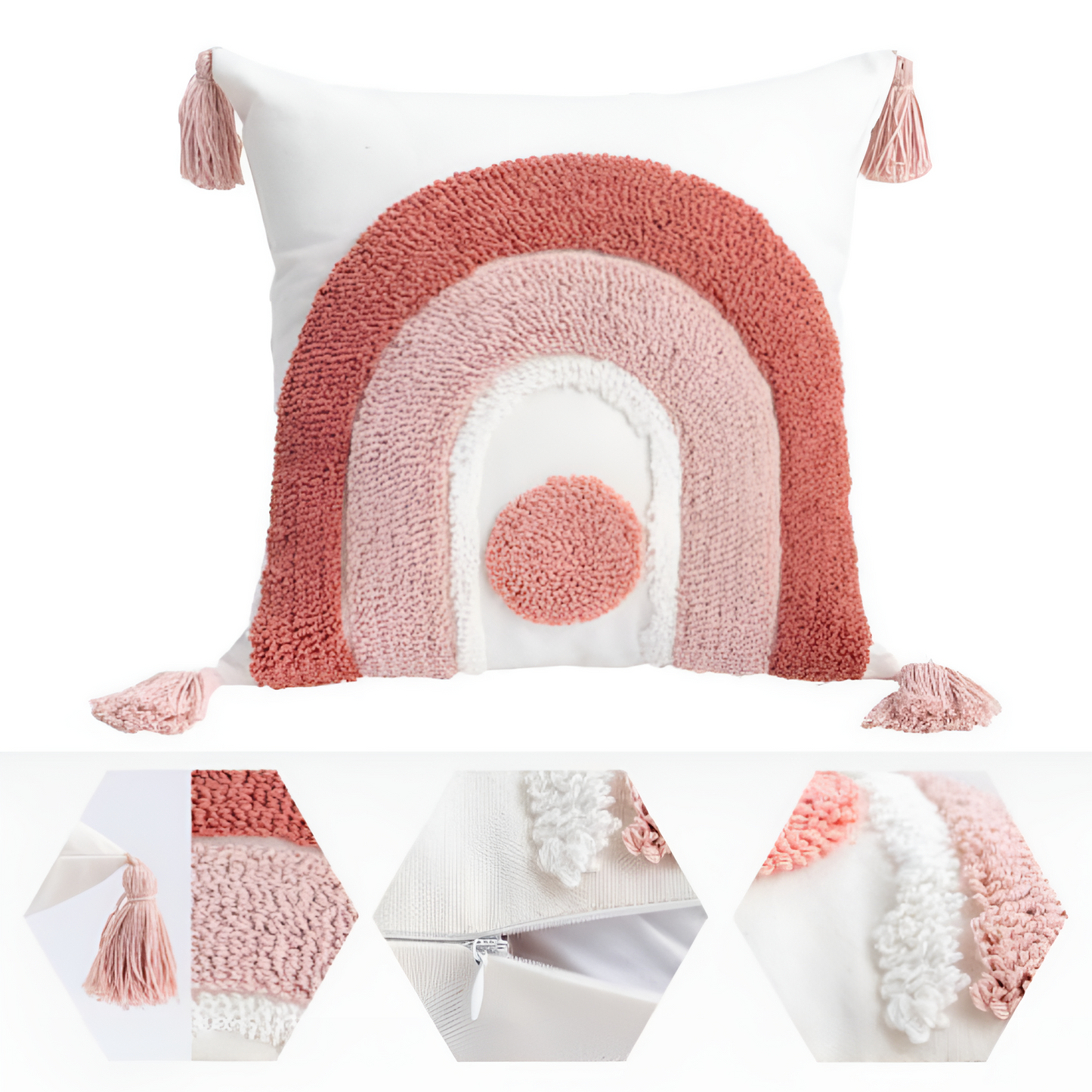 Decorative Stitched Floral Pillow Cover