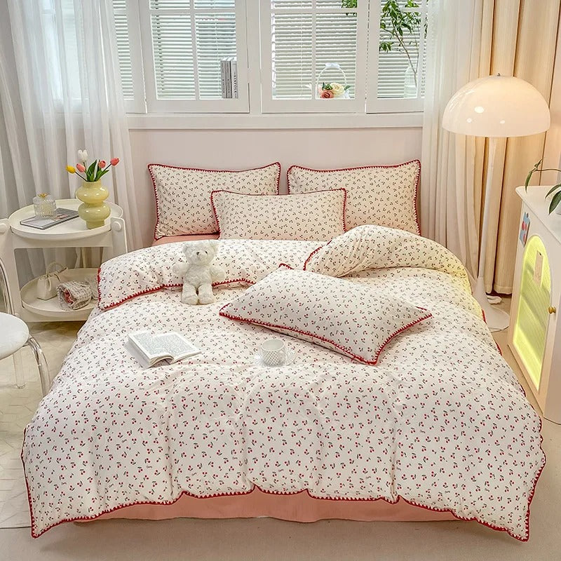Floral Garden Duvet Cover and Pillowcase Set - Luxicro