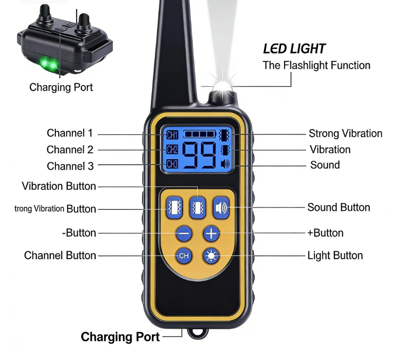 Durable Wireless Pet Training Collar with Remote