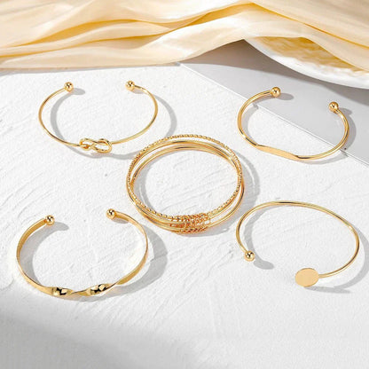 Trendy 5 Piece Twist Style Bangles Set
