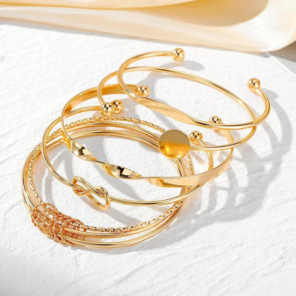 Trendy 5 Piece Twist Style Bangles Set
