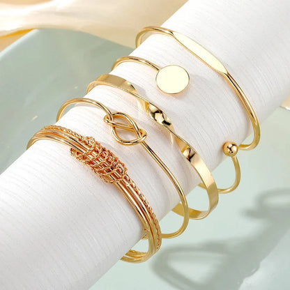 Trendy 5 Piece Twist Style Bangles Set
