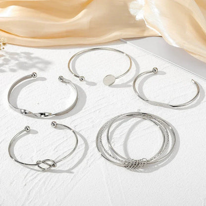 Trendy 5 Piece Twist Style Bangles Set
