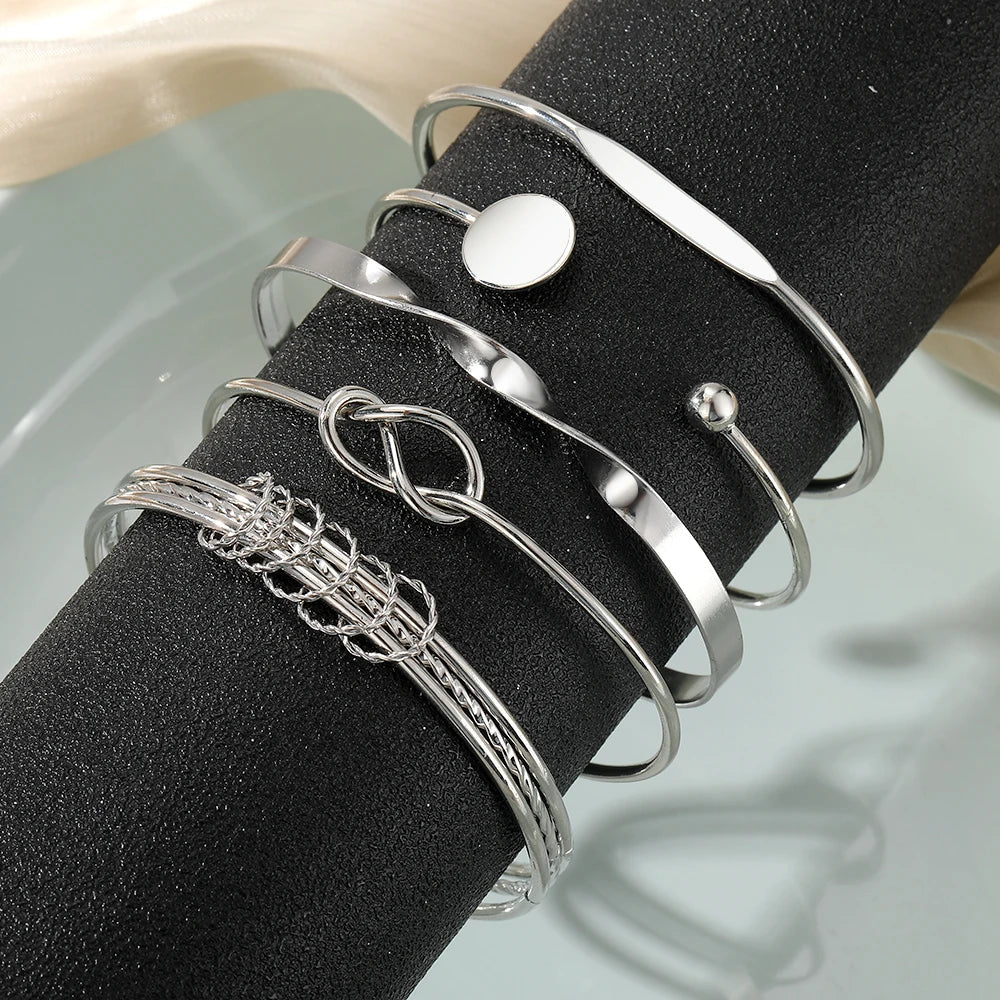 Trendy 5 Piece Twist Style Bangles Set