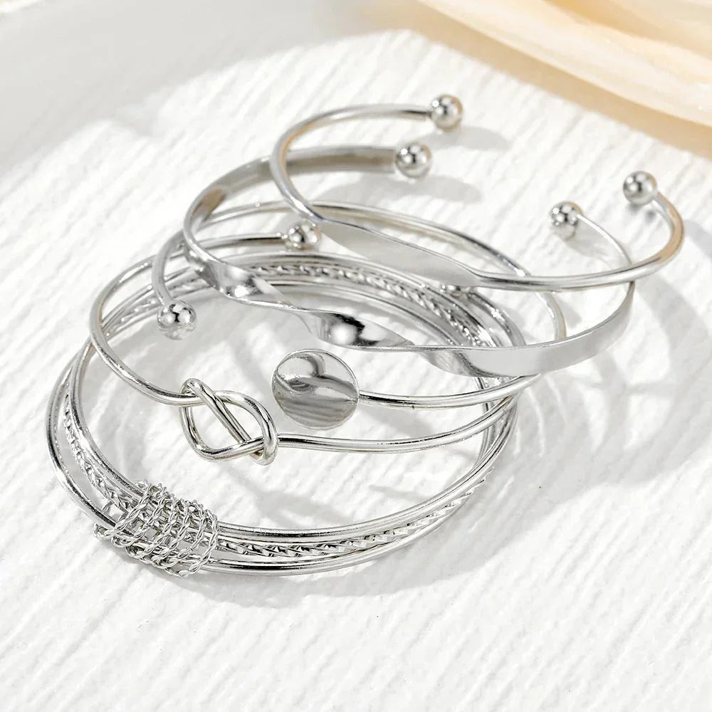 Trendy 5 Piece Twist Style Bangles Set