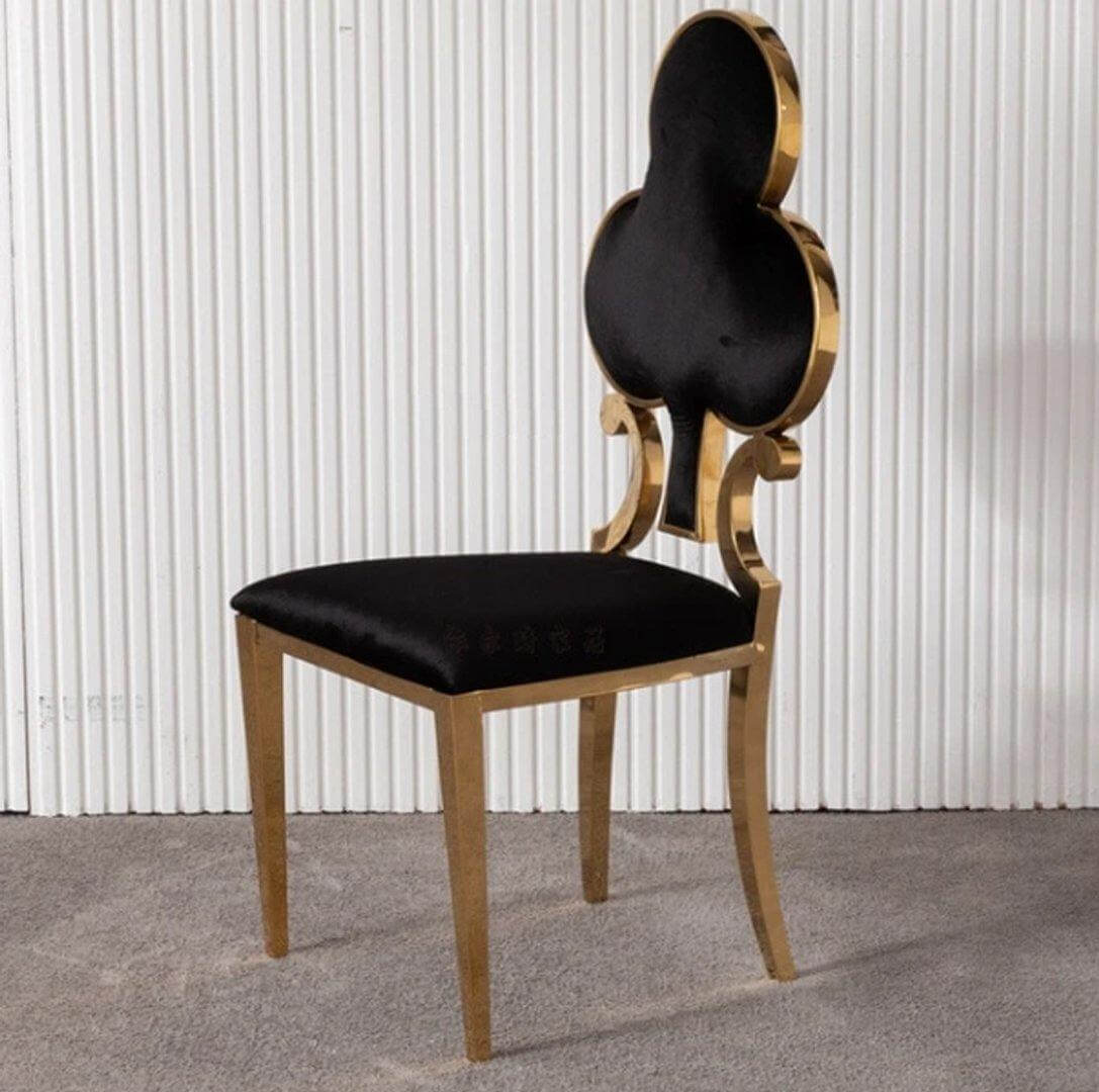 Luxury Steel Dining Chair with Poker Theme