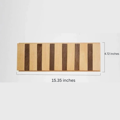 Rustic Wooden Wall Mount Coat Rack with Hooks