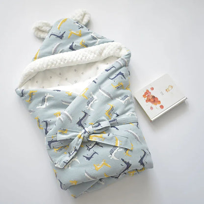 Cozy Infant Sleeper Blanket with Hood and Plush Inside - Luxicro