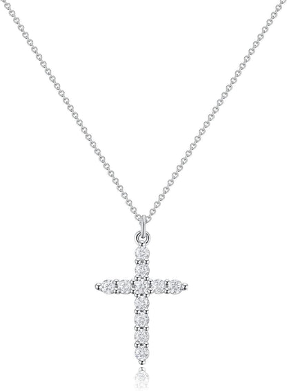 Elegant Gold Tone Cross Chain Necklace