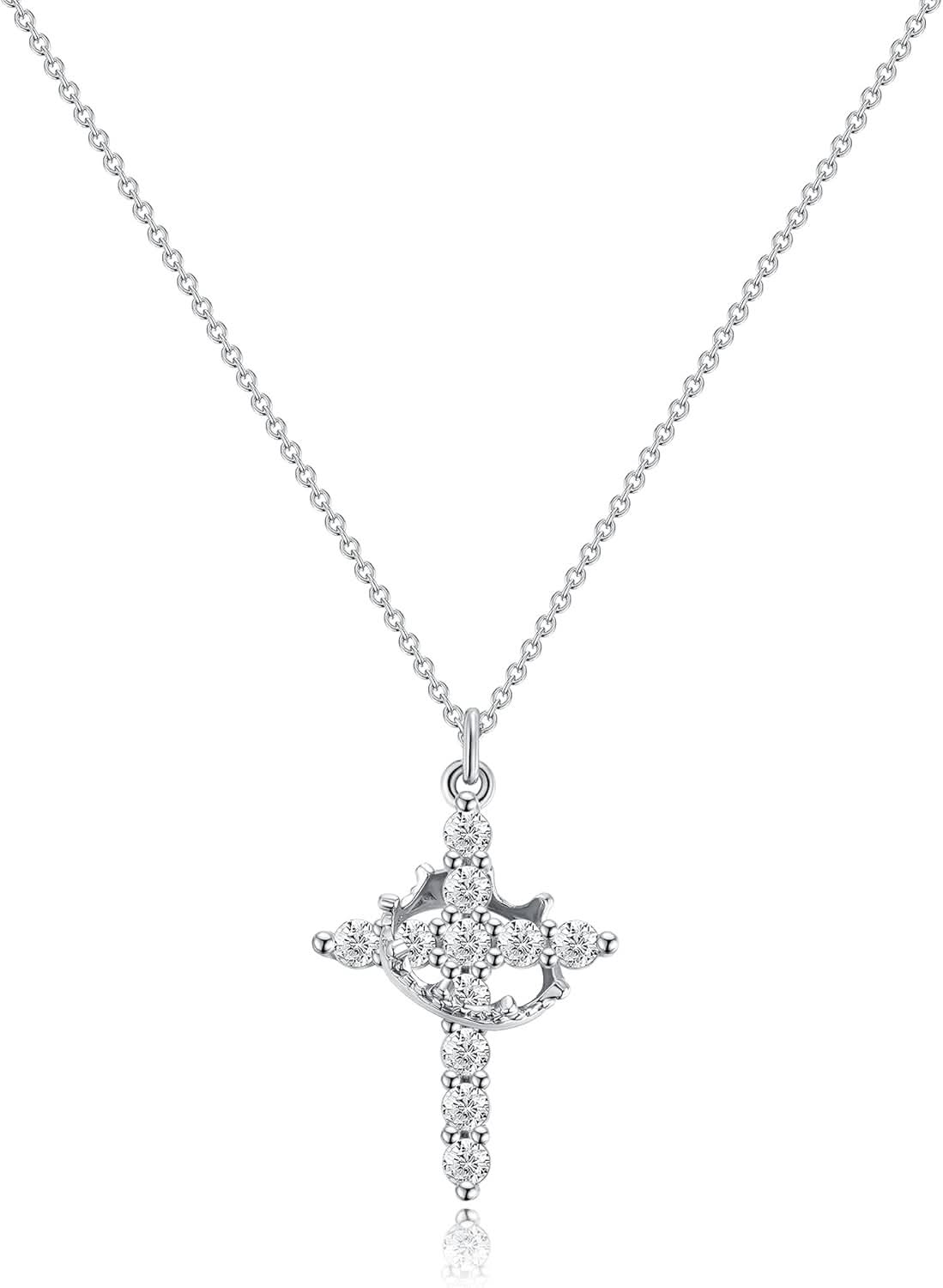 Elegant Gold Tone Cross Chain Necklace