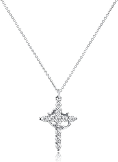 Elegant Gold Tone Cross Chain Necklace
