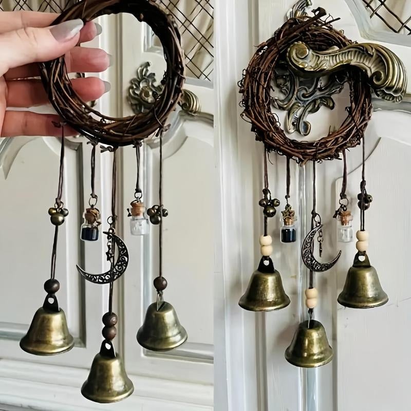 Rustic Woven Metal Wind Chime Decor
