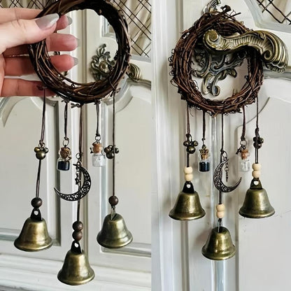 Rustic Woven Metal Wind Chime Decor