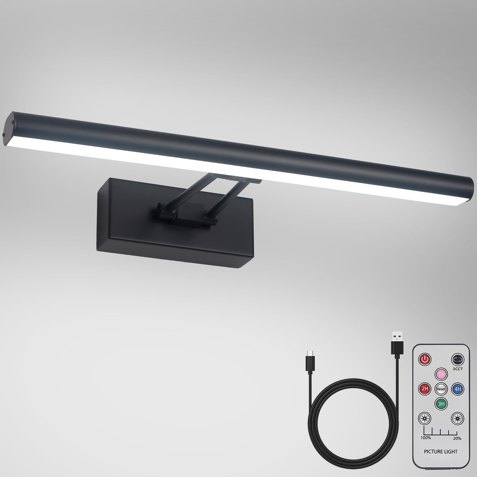 Wireless Black LED Picture Frame Light with Remote - Luxicro