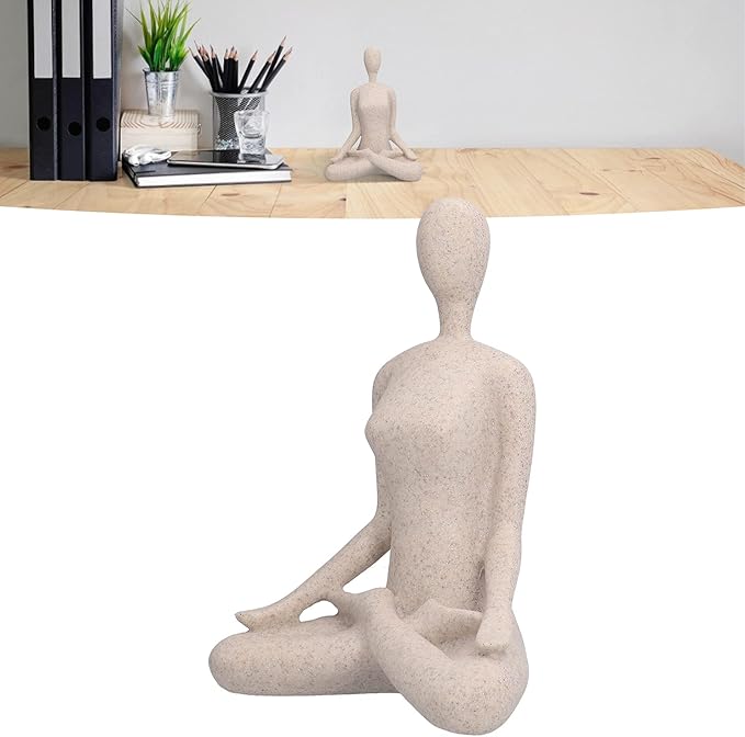 Tranquil Female Yoga Figurine - Resin Home Decor Statue