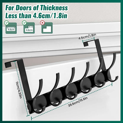 Wall Mount 6 Hook Storage Organizer Rack