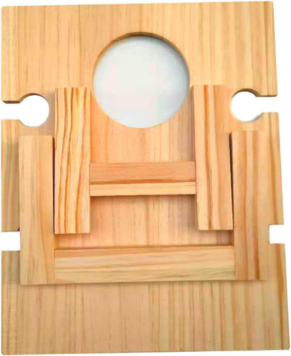 Compact Wooden Wine Table with Bottle Holder