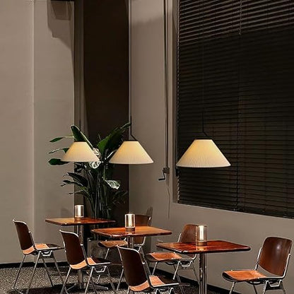 Creamy Fabric Shade Pendant Light