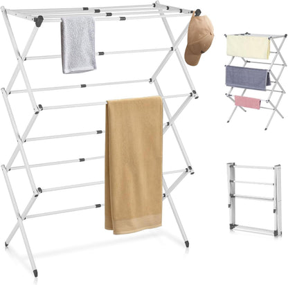 Space Saving 3 Tier Folding Dryer Rack - Luxicro
