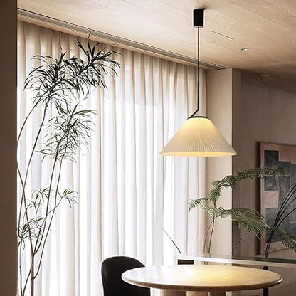 Creamy Fabric Shade Pendant Light