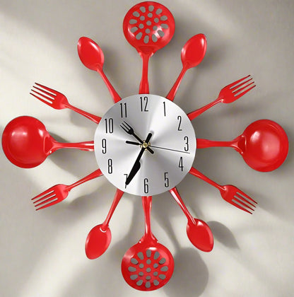 Fun Stainless Steel Kitchen Clock with Tool Hour Marks