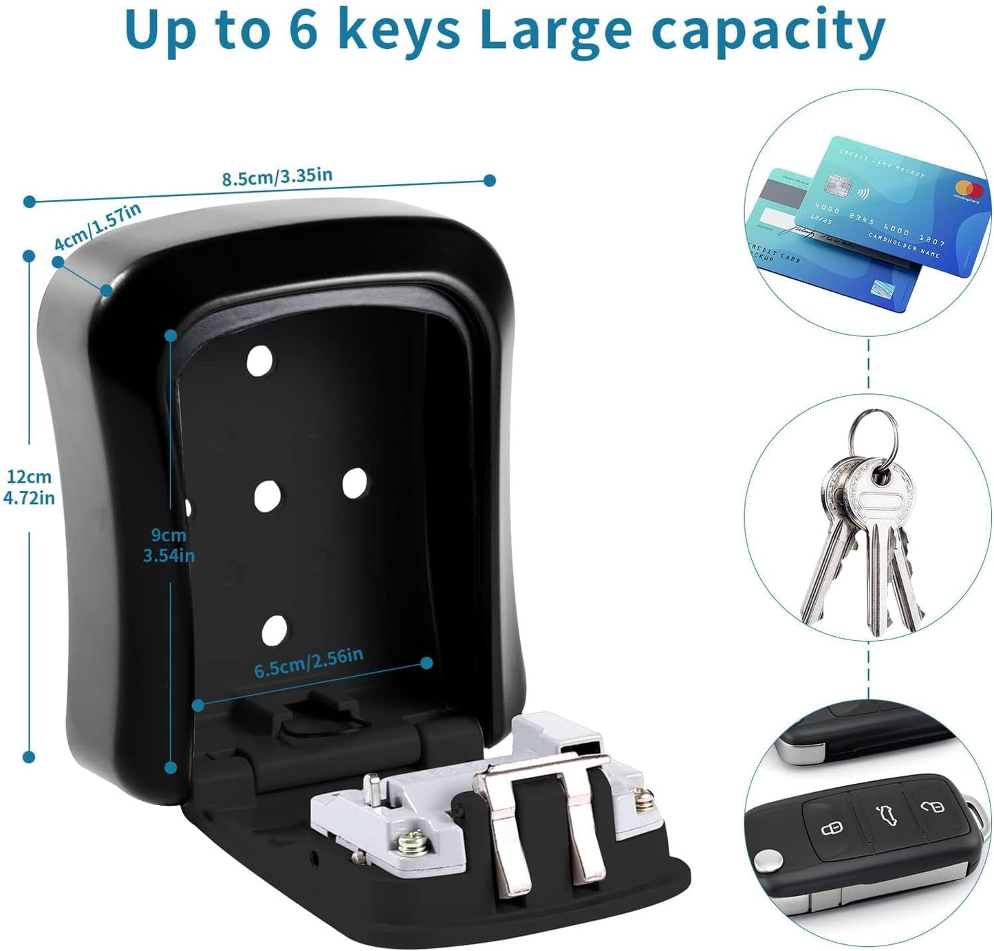 Safely Locked Key Storage Box with 4 Digit Combination