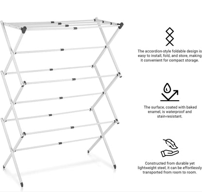 Space Saving 3 Tier Folding Dryer Rack