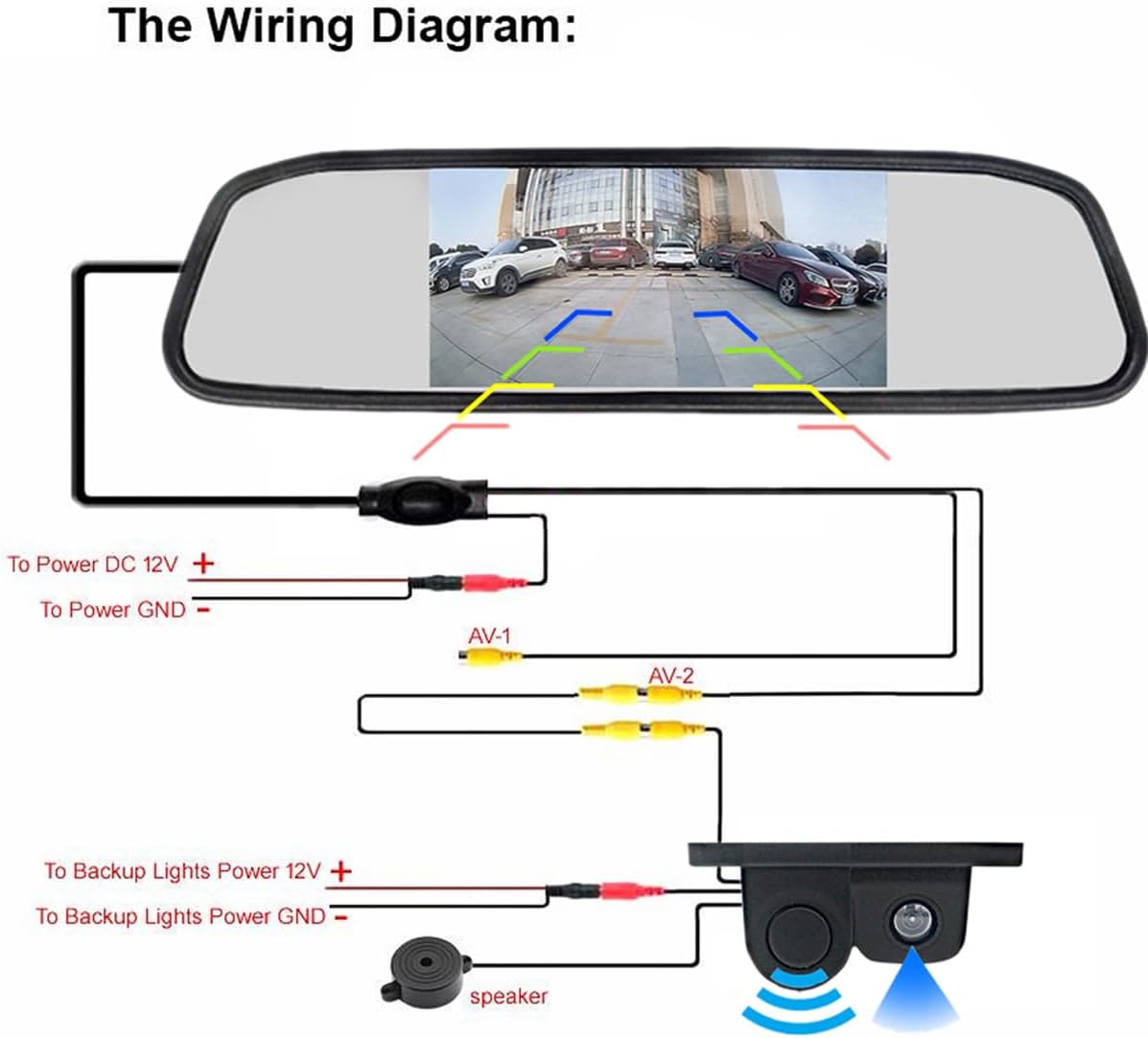 HD Car Backup Camera with Parking Sensor System