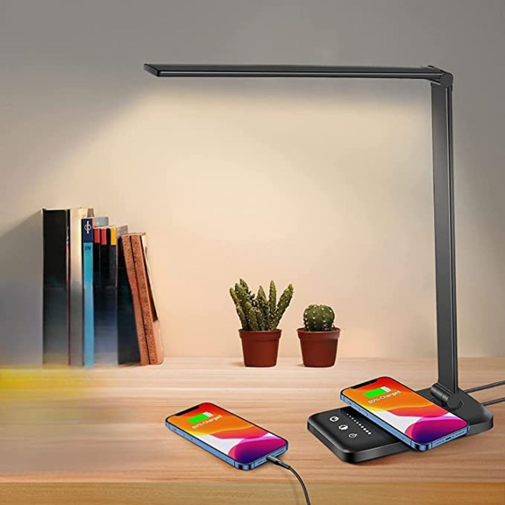 Bright LED Office Lamp with USB Charger - Luxicro