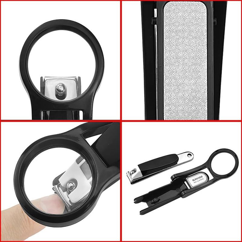 Precise 2X Magnifying Nail Clipper with Sharp Edges