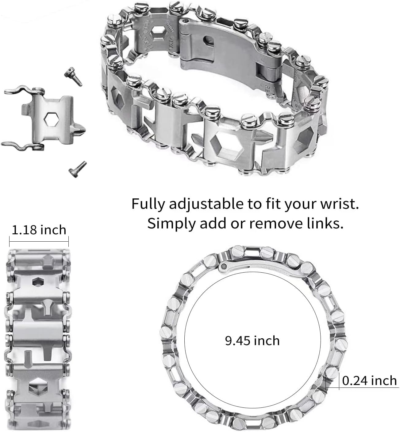 Tactical 29-in-1 Steel Survival Wristband
