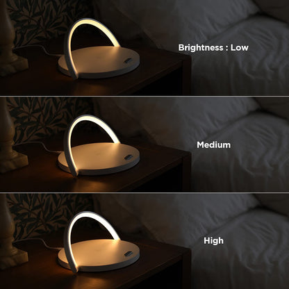 Compact LED Table Lamp with USB Charging Station