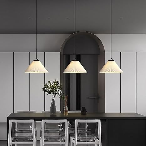 Creamy Fabric Shade Pendant Light